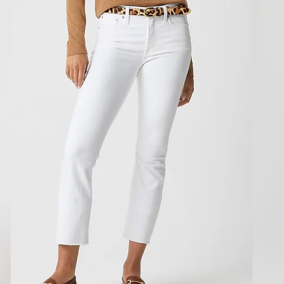🔴SALE! J. Crew White High Rise Crop Flare Jean Size 27 Petite - Picture 1 of 16